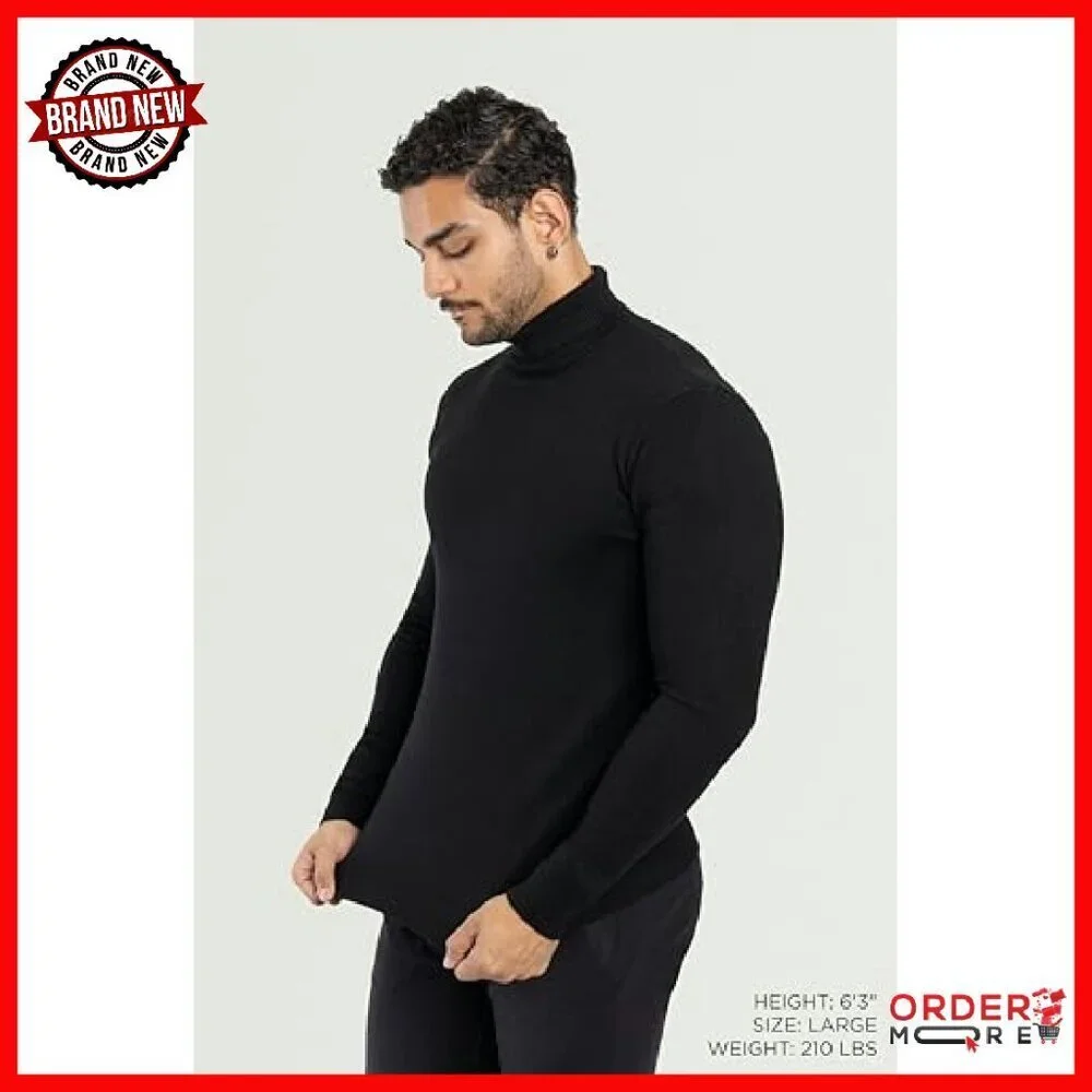 Men's Slim Fit Turtleneck Sweater Ultra Soft Pullover Long Sleeve